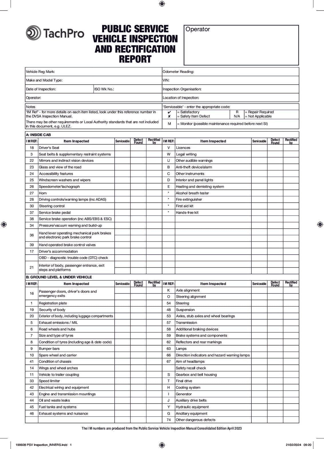 PSV Inspection & Maintenance Pad