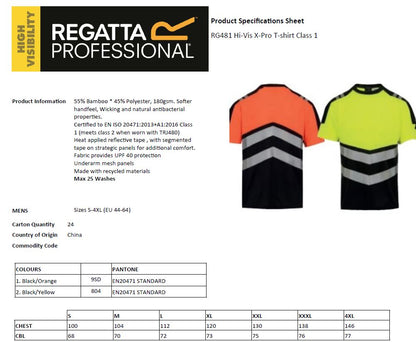 Hi-Vis X-Pro T-shirt (Class 1)