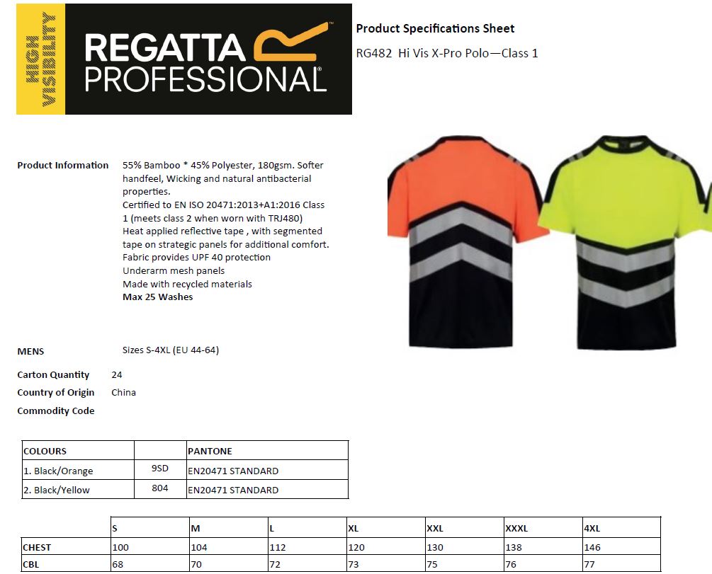 Hi-Vis X-Pro Polo (Class 1)