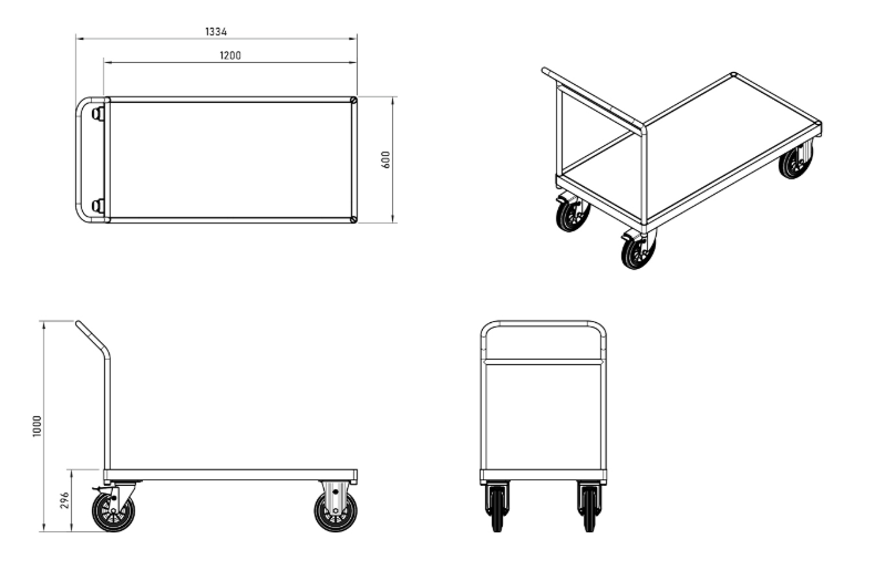 Heavy Duty Flatbed Trolley – 750kg Load Capacity