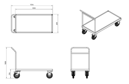 Heavy Duty Flatbed Trolley – 750kg Load Capacity