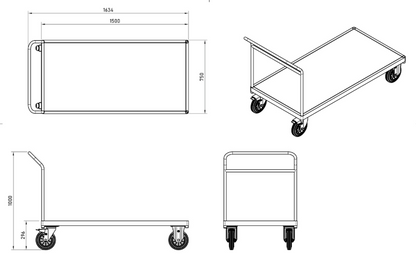 Heavy Duty Flatbed Trolley – 750kg Load Capacity