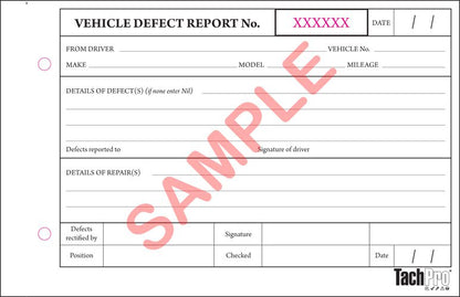 Vehicle Defect Report Book