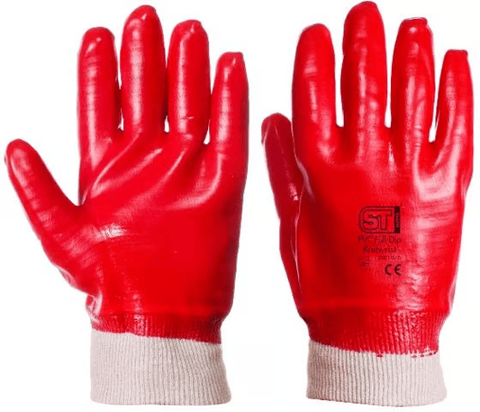 Supertouch PVC Full Dip Knit Wrist Gloves